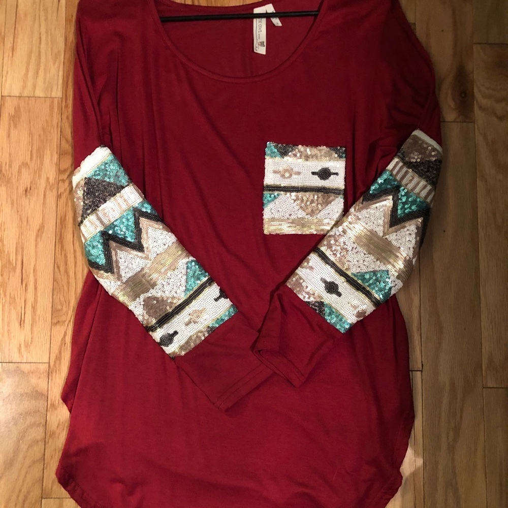 Aztec sequins shirt